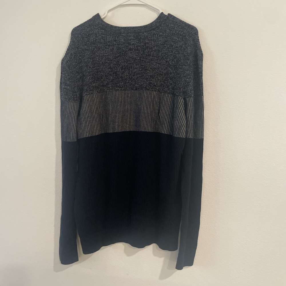 Express Men's Black and Gray Sweater Medium